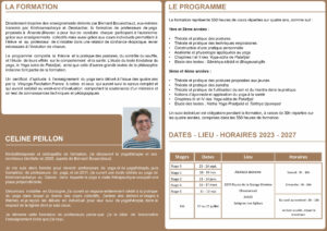 Flyer 2 inscription formation prof yoga Céline Peillon Périgord 2023-2027